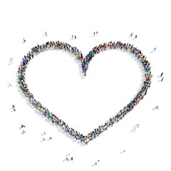 people shape heart love icon