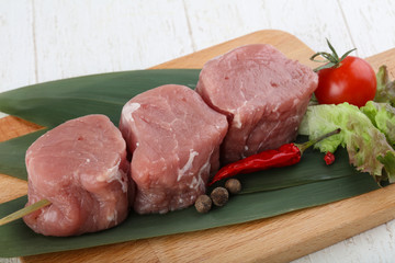 Raw pork fillet mignon