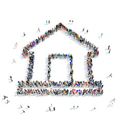 people  house building icon