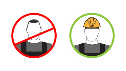 Warning sign on the use of personal protective equipment