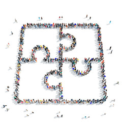 people shape  puzzle icon