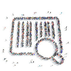 people shape a barcode buy icon