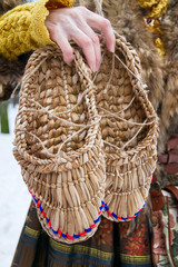 Bast shoes are handmade