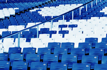 Fototapeta premium Rows of blue seats