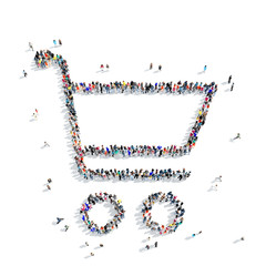 people  shape  shopping trolley icon