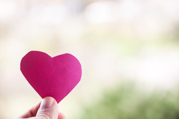 hand holding paper heart