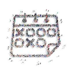 people  shape  calendar icon