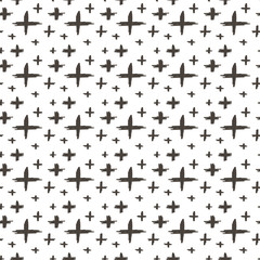 Abstract doodle, hand drawn cross seamless pattern background.
