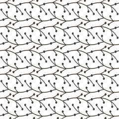 Abstract doodle, hand drawn branches seamless pattern background.
