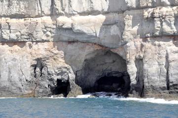 Cave in a mountain beside the sea in Gran Canaria