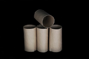 Tissue cores on black background