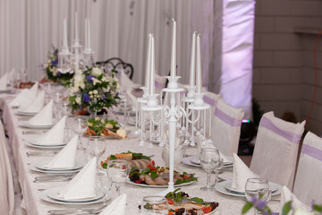 Wedding candlestick with flower decoration
