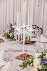 Wedding candlestick with flower decoration