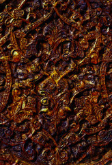 Abstract ornamental wooden lines. Wooden ornament collage.