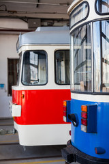 Fototapeta na wymiar Trams in depot
