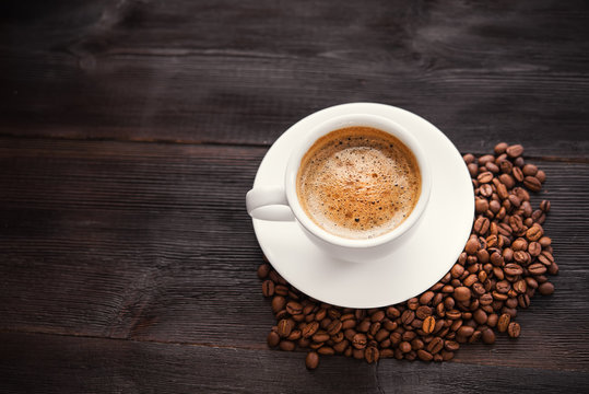 White cup of cappuccino © dimasobko