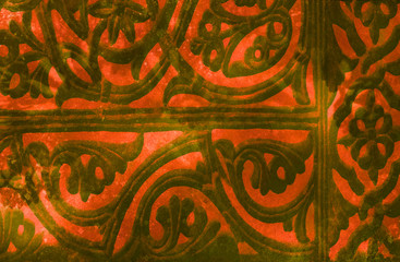 floral pattern with ancient and oriental elements. Computer collage.