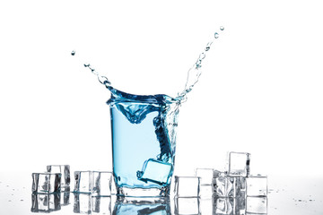 Splash of water in glass