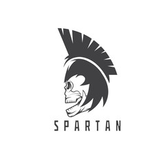 Old Vintage Antiques Skull Spartan warrior vector design templat