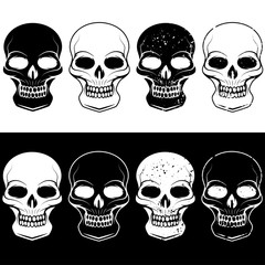 set of skulls vector design template