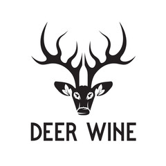 deer wine negative space vector concept