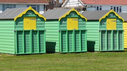 Seafront beach huts