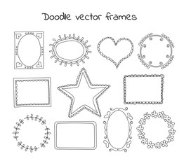 Collection of doodle vector frames