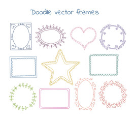 Collection of doodle vector frames