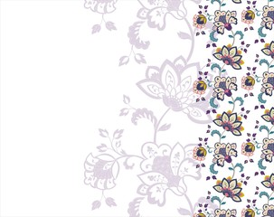 wedding card design, paisley floral pattern , India