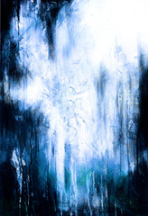 Winter abstract background, Original painting and computer collage.