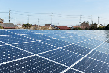 Solar panel and power distribute line