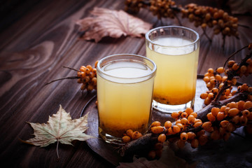 Healthy drink with sea buckthorn