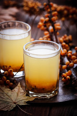 Healthy drink with sea buckthorn