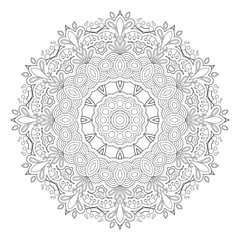 Black and white abstract pattern, mandala.
