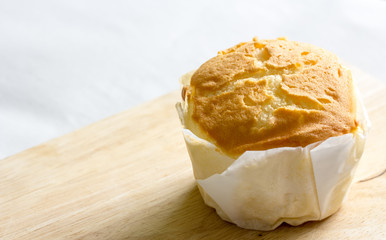 milk flavor soft cake on wood