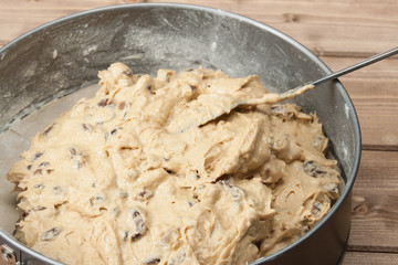 Cooking Process Of Traditional Christmas Almond Fruit Cake