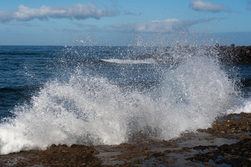 Splashing atlantic wave.