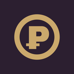 The ruble icon. Cash and money, wealth, payment symbol. Flat