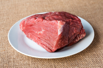 Raw and fresh meat.