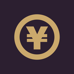 The yen icon. Cash and money, wealth, payment symbol. Flat