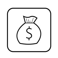 Thin line Money bag icon Illustration design