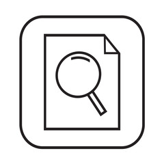 Thin line magnifier document icon Illustration design