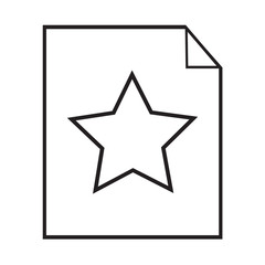 Thin line star document icon Illustration design