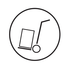 Thin Line Handcart Icon Illustration design
