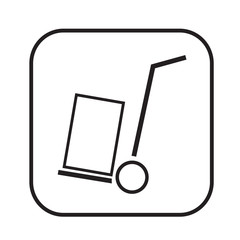 Thin Line Handcart Icon Illustration design