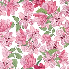Fototapete Rund Floral pattern. Flourish textured background. Flower bouquet seamless pattern © Terriana