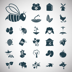 Set of twenty seven agriculture icons