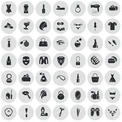 Set of forty nine beauty icons