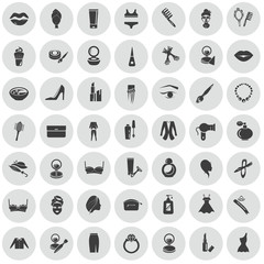 Set of forty nine beauty icons