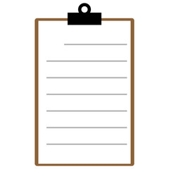 brown clipboard with blank paper